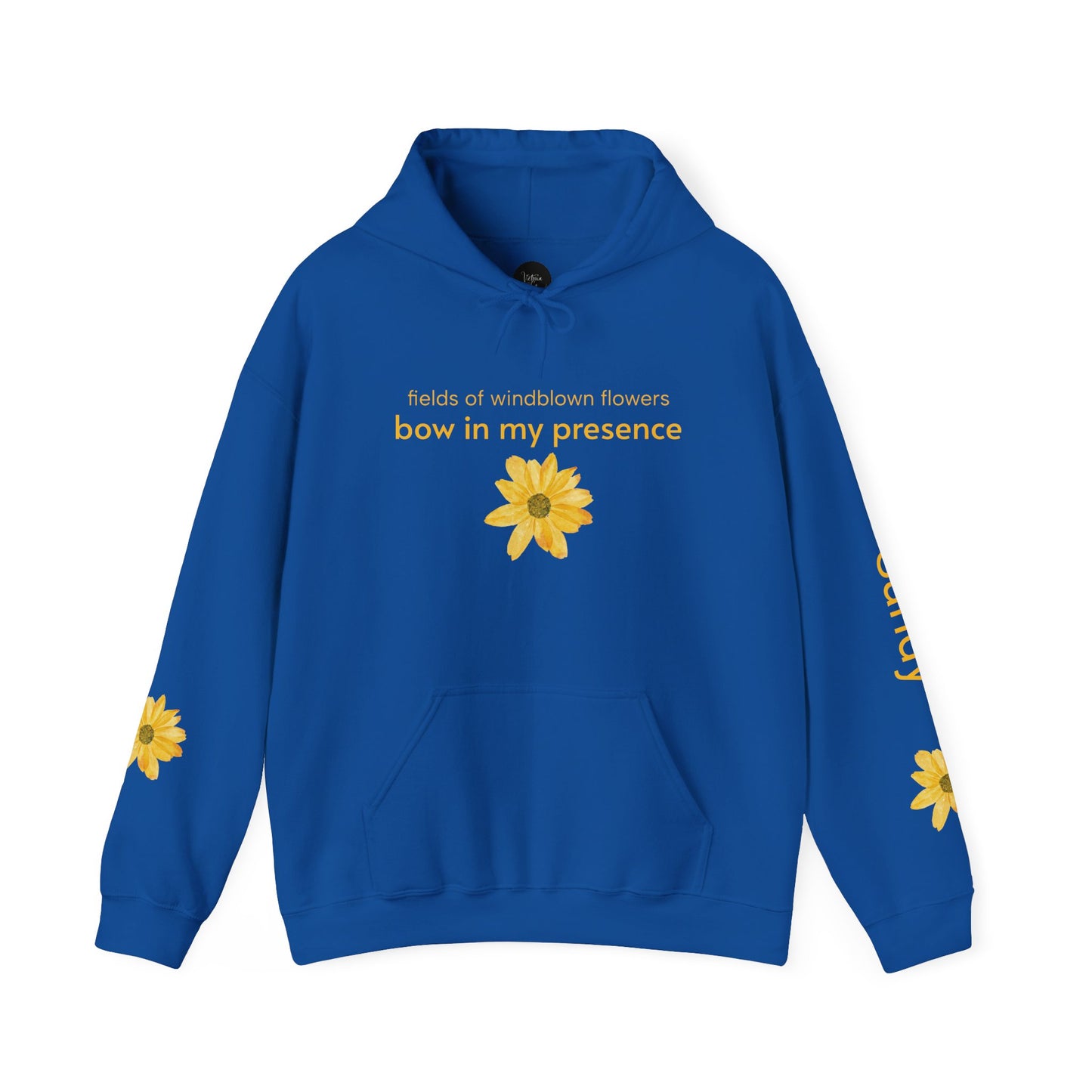 Personalizable Sassy | Cozy Sunflower Adorned Drawstring Hoodie Soft CottonPoly Blend with Kangaroo Pocket and Drawstring Hood