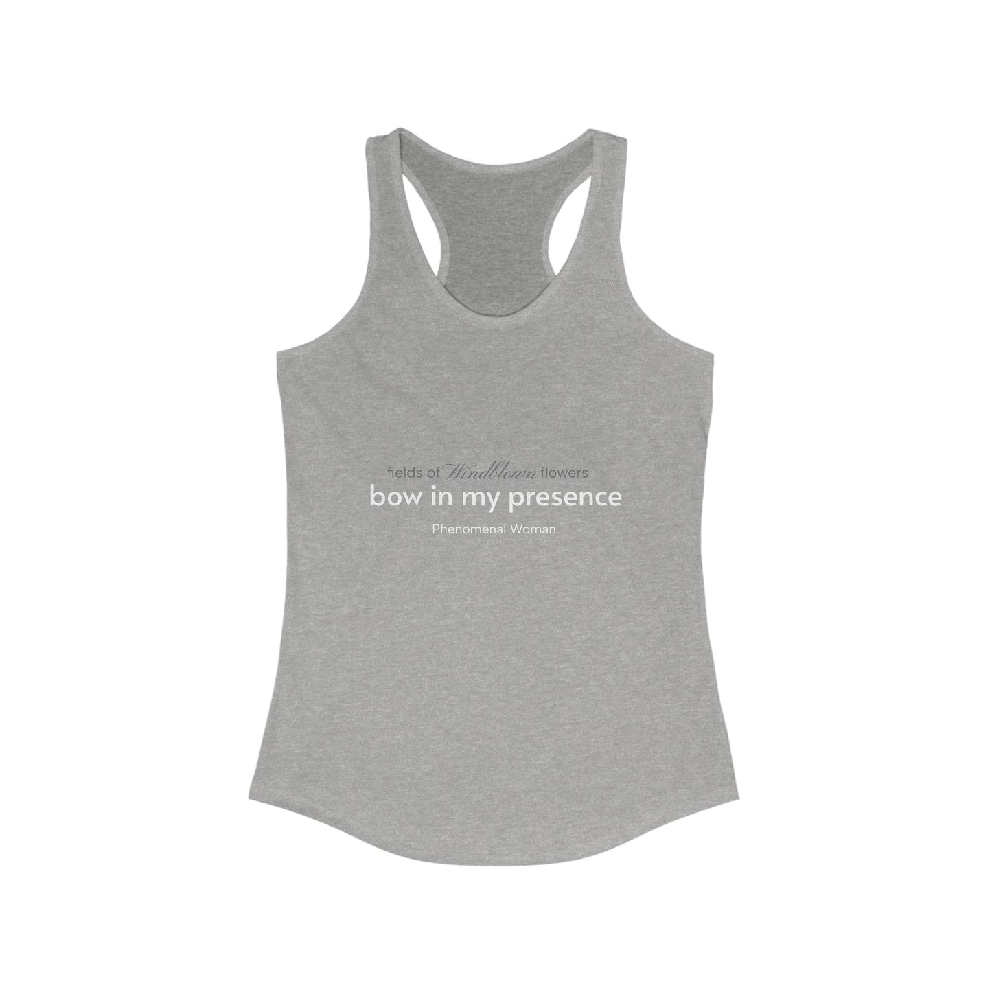 Personalizable Bow In My Presence Women's Sassy Racerback Tank by Victoria & Co.