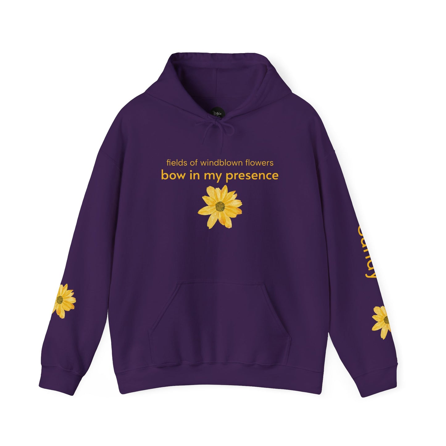 Personalizable Sassy | Cozy Sunflower Adorned Drawstring Hoodie Soft CottonPoly Blend with Kangaroo Pocket and Drawstring Hood