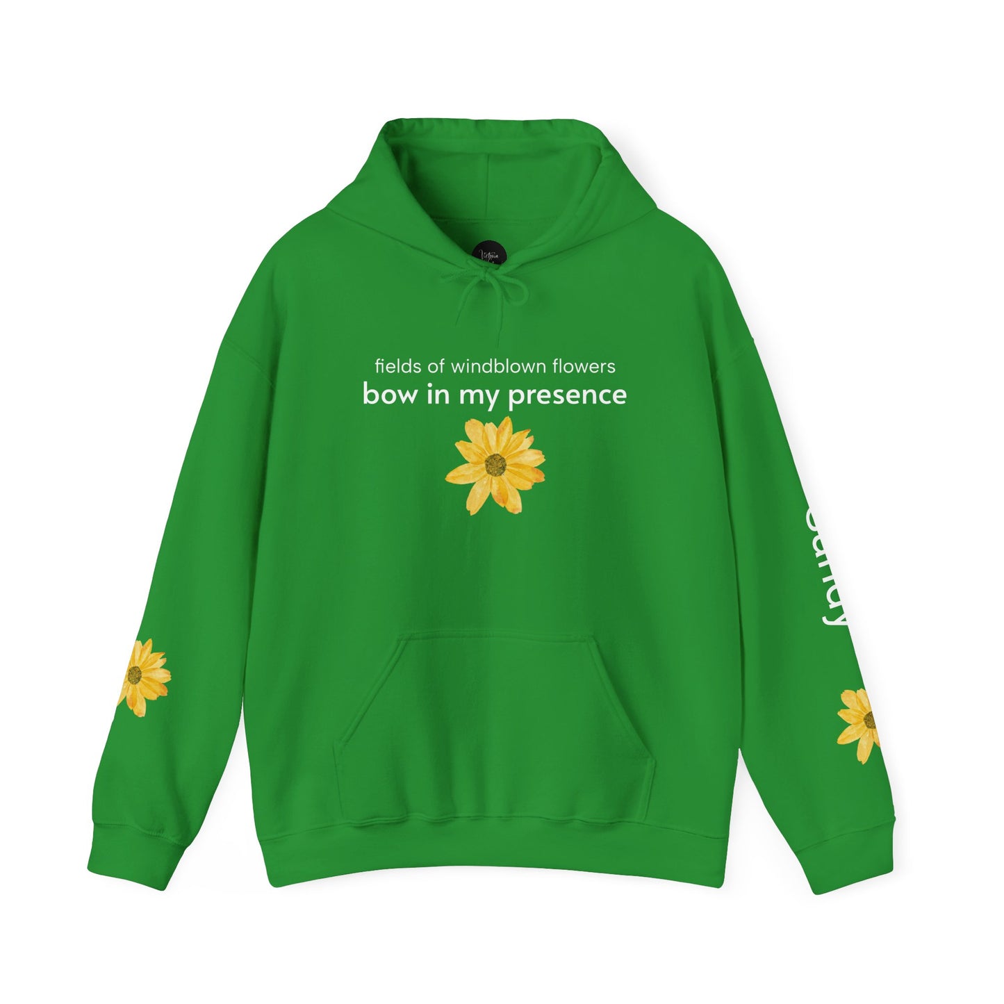 Personalizable Sassy | Cozy Sunflower Adorned Drawstring Hoodie Soft CottonPoly Blend with Kangaroo Pocket and Drawstring Hood