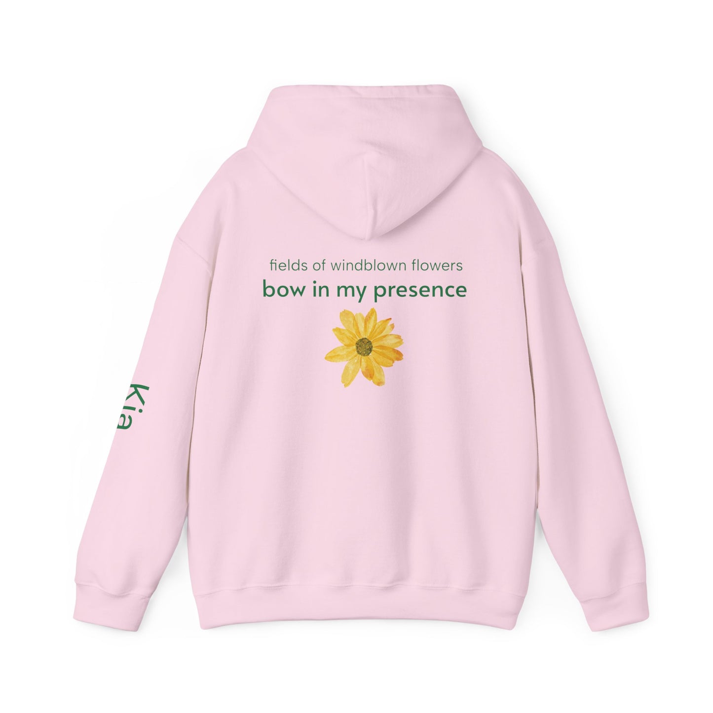 Personalizable Sassy2 | Backside Print | Cozy Sunflower Adorned Drawstring Hoodie Soft CottonPoly Blend with Kangaroo Pocket & Drawstring
