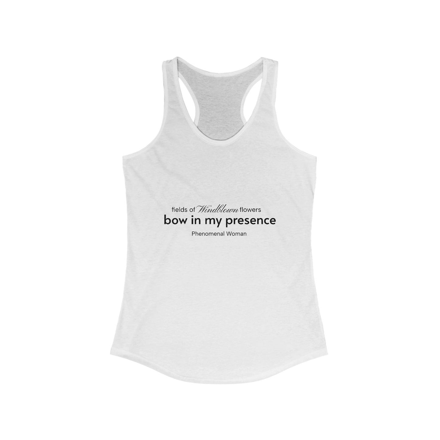 Personalizable Bow In My Presence Women's Sassy Racerback Tank by Victoria & Co.