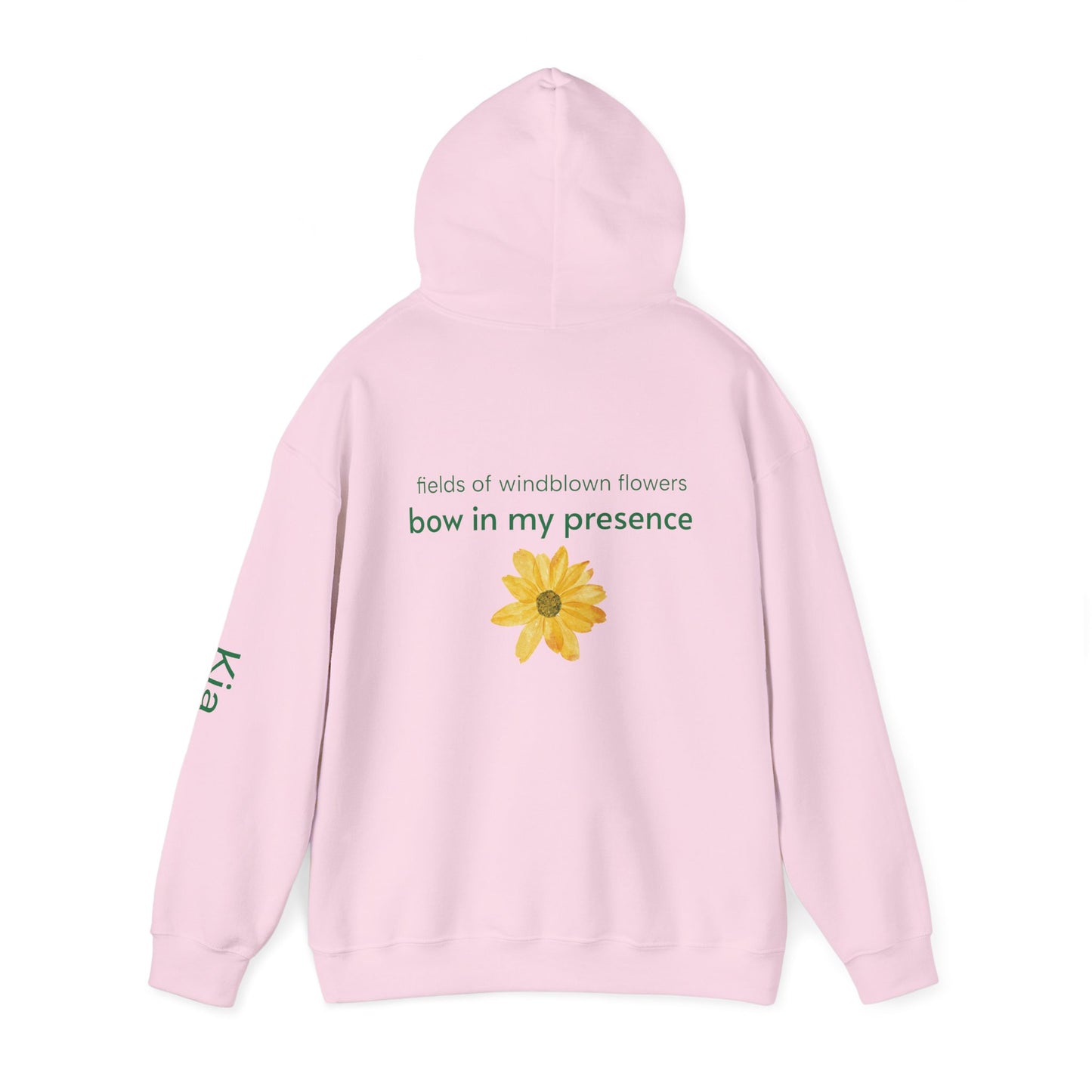 Personalizable Sassy2 | Backside Print | Cozy Sunflower Adorned Drawstring Hoodie Soft CottonPoly Blend with Kangaroo Pocket & Drawstring
