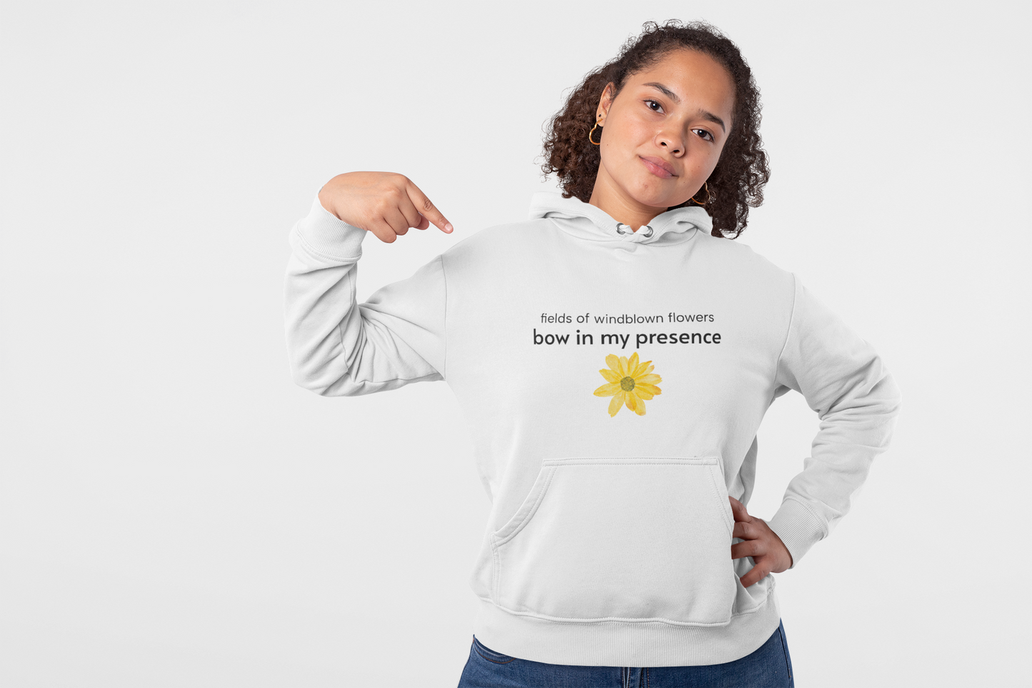 Personalizable Sassy  | Cozy Sunflower Adorned Drawstring Hoodie Soft CottonPoly Blend with Kangaroo Pocket and Drawstring Hood