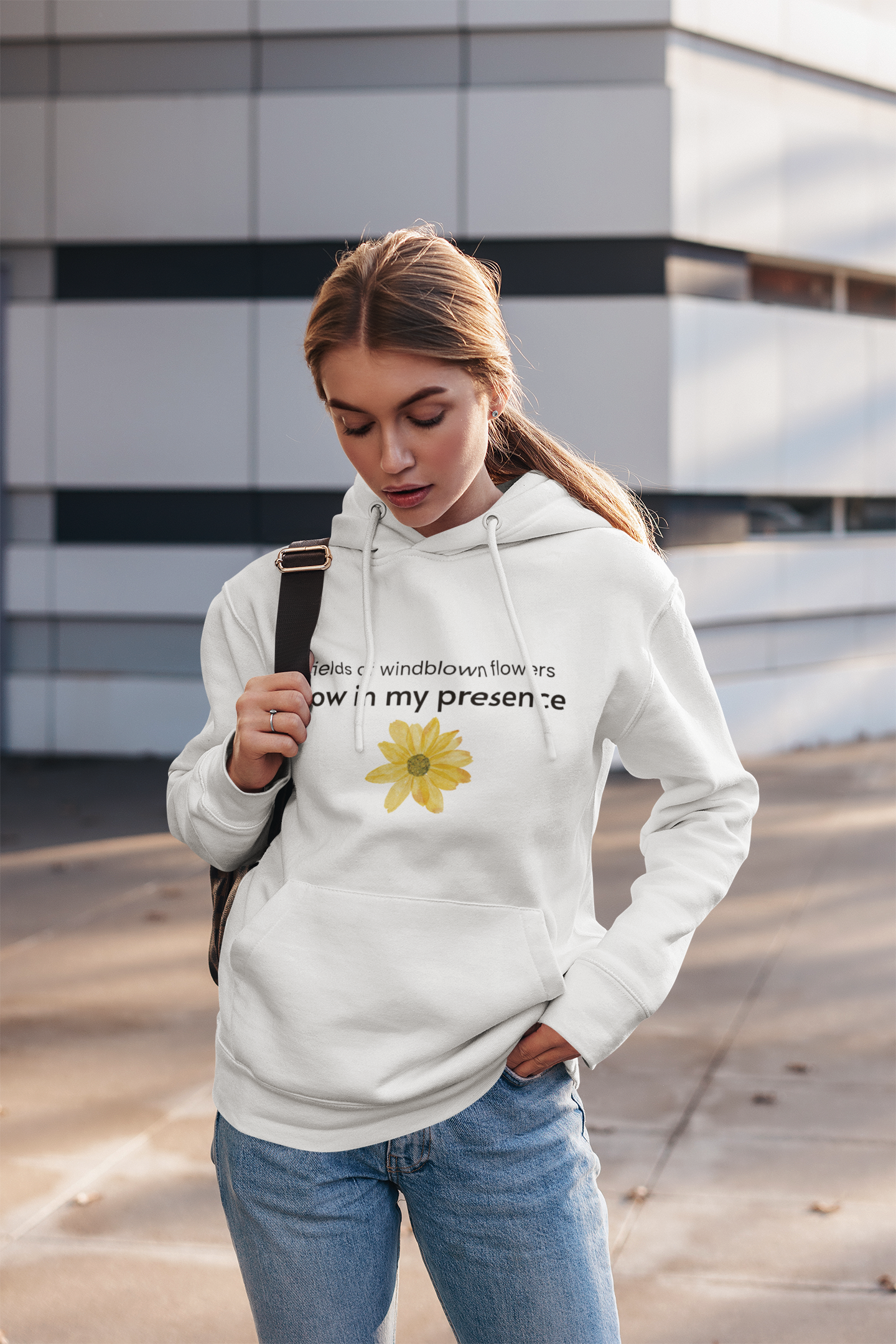 Personalizable Sassy  | Cozy Sunflower Adorned Drawstring Hoodie Soft CottonPoly Blend with Kangaroo Pocket and Drawstring Hood