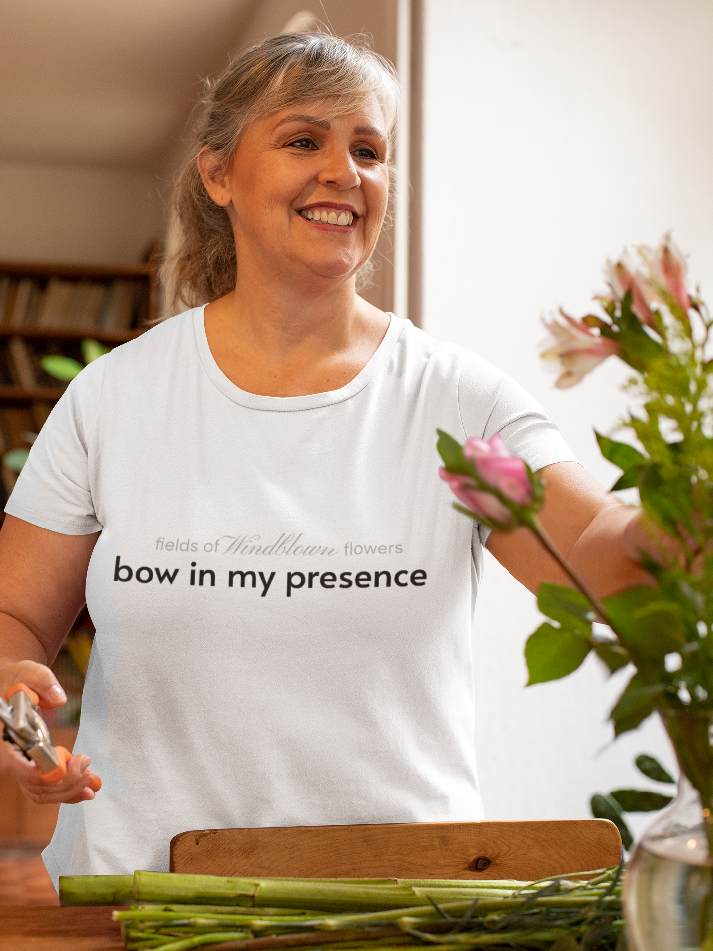Bow In My Presence Women's Sassy Softstyle Tee by Victoria & Co.
