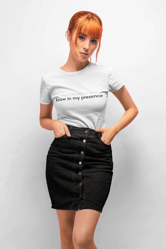 Bow In My Presence Women's Sassy Softstyle Tee by Victoria & Co.