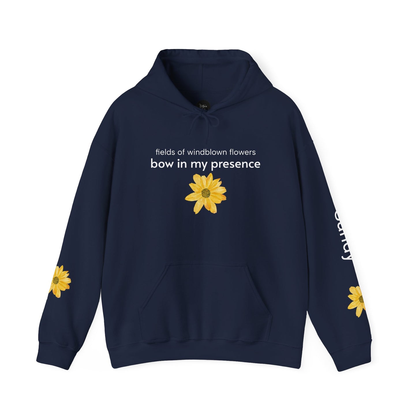 Personalizable Sassy | Cozy Sunflower Adorned Drawstring Hoodie Soft CottonPoly Blend with Kangaroo Pocket and Drawstring Hood