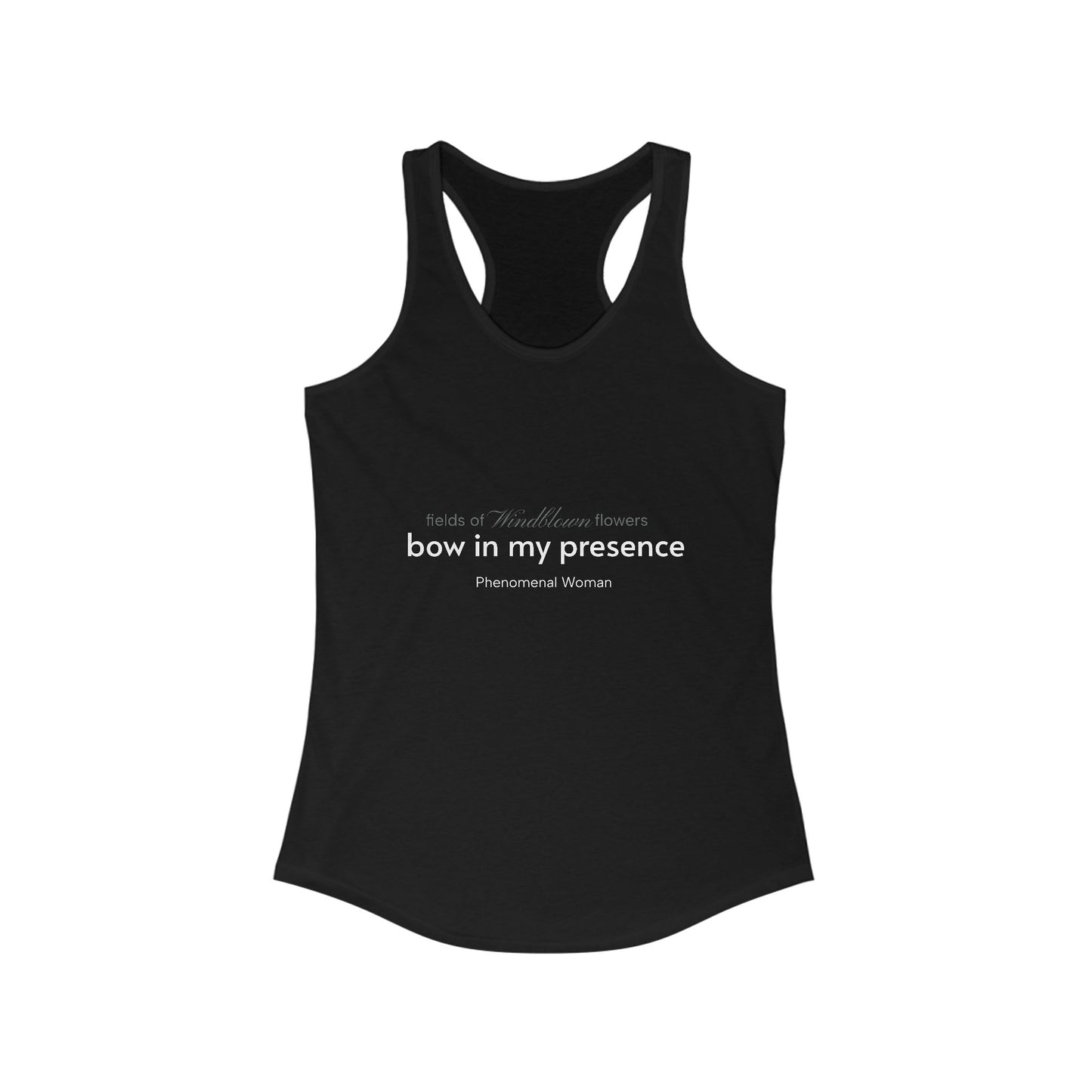 Personalizable Bow In My Presence Women's Sassy Racerback Tank by Victoria & Co.