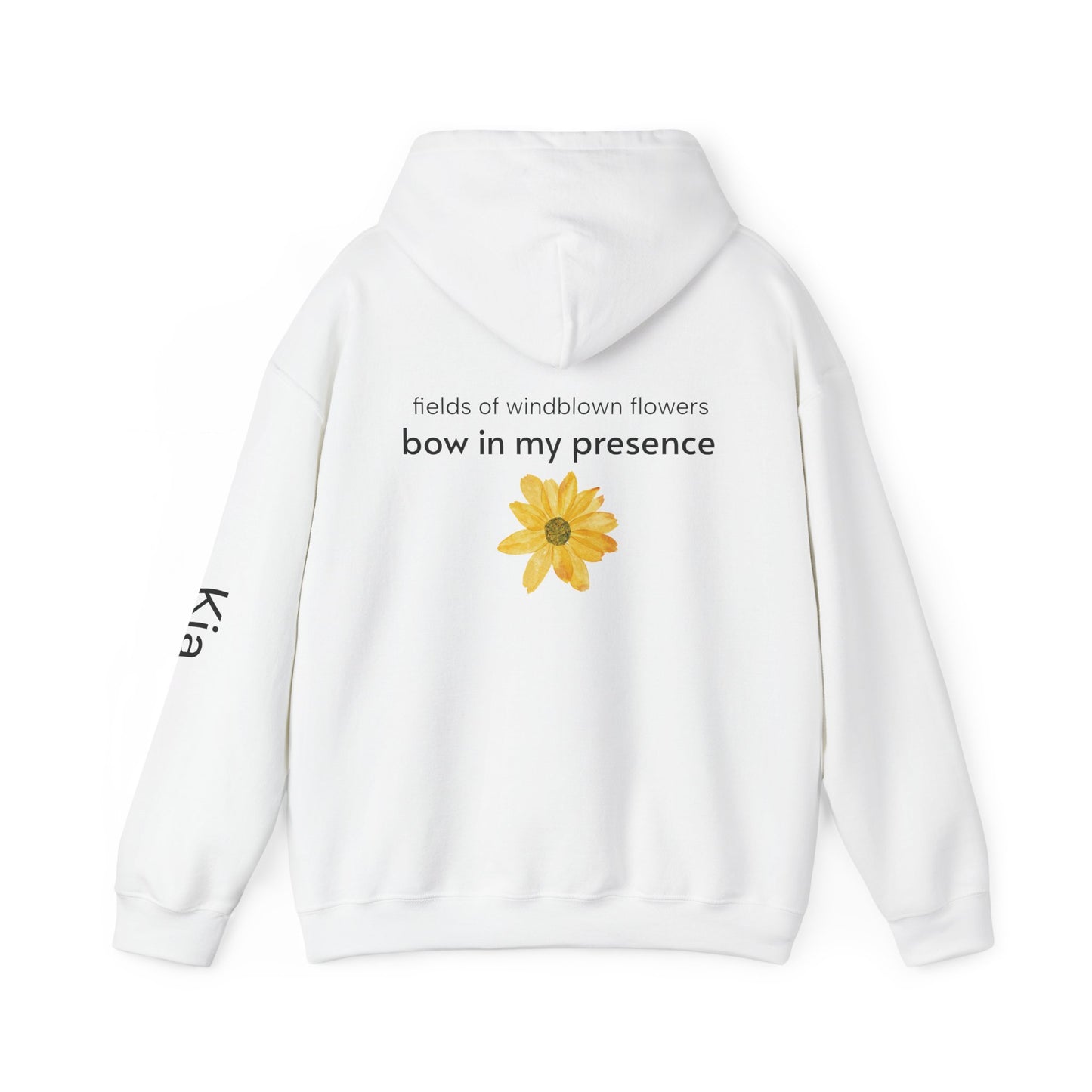 Personalizable Sassy2 | Backside Print | Cozy Sunflower Adorned Drawstring Hoodie Soft CottonPoly Blend with Kangaroo Pocket & Drawstring