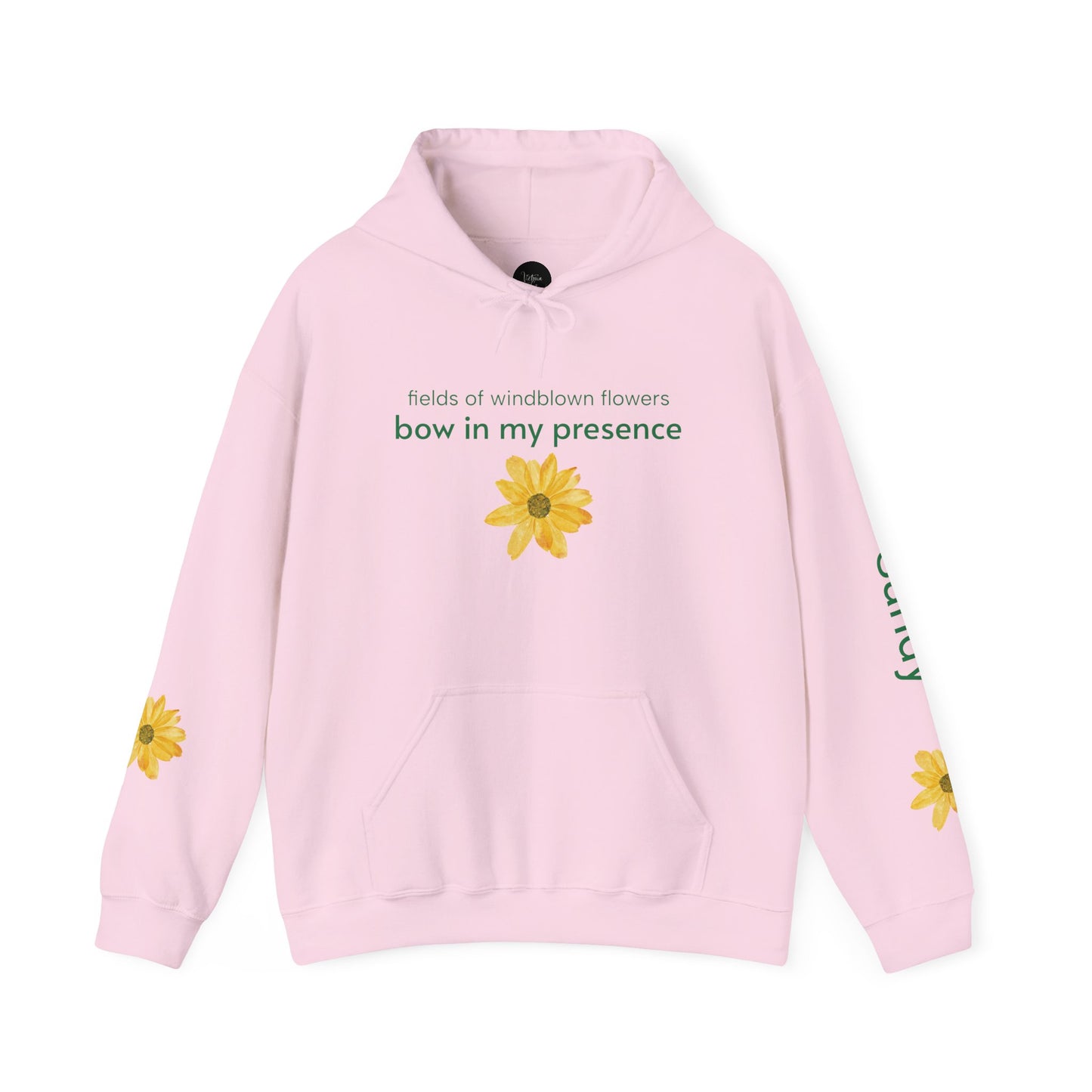 Personalizable Sassy | Cozy Sunflower Adorned Drawstring Hoodie Soft CottonPoly Blend with Kangaroo Pocket and Drawstring Hood
