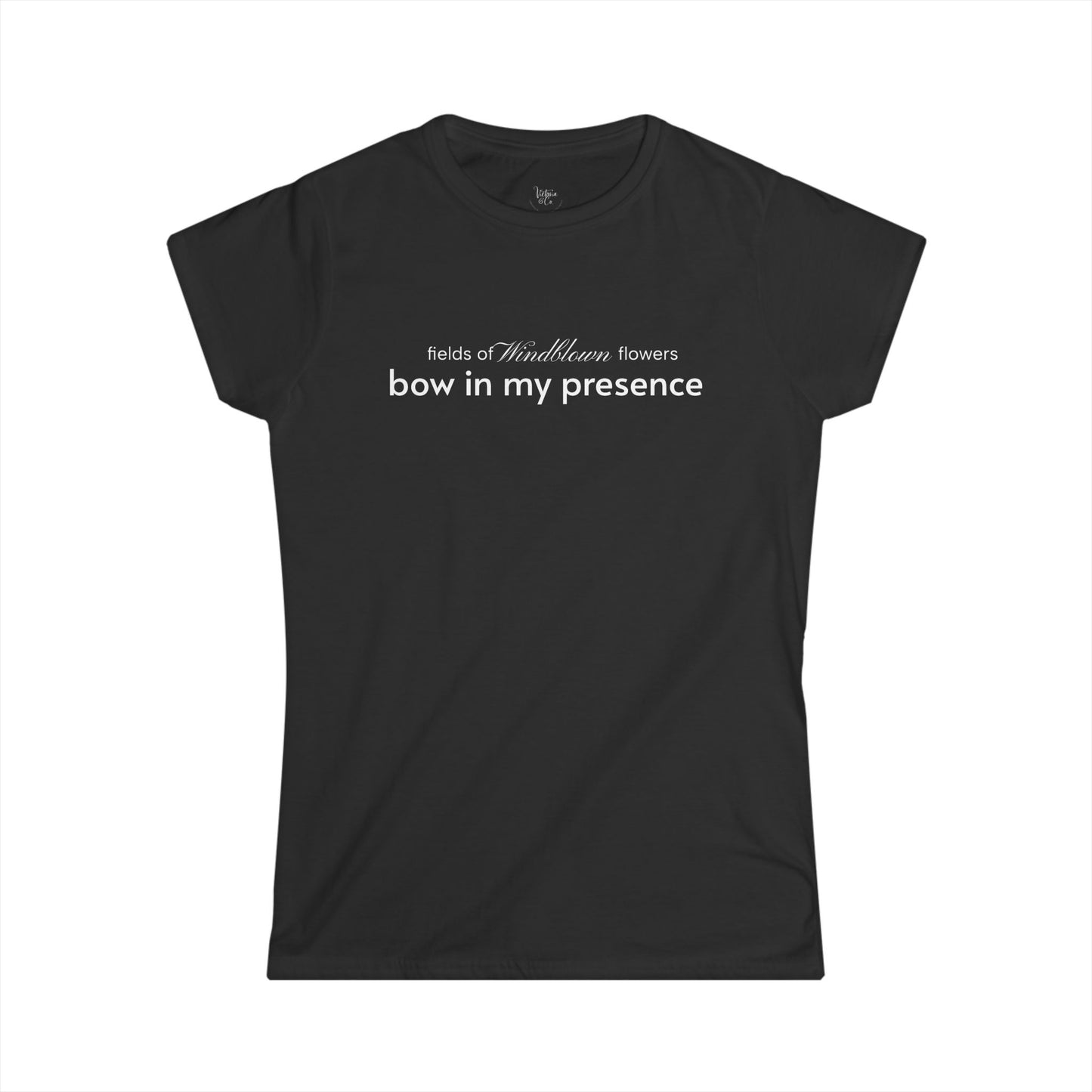 Bow In My Presence Women's Sassy Softstyle Tee by Victoria & Co.