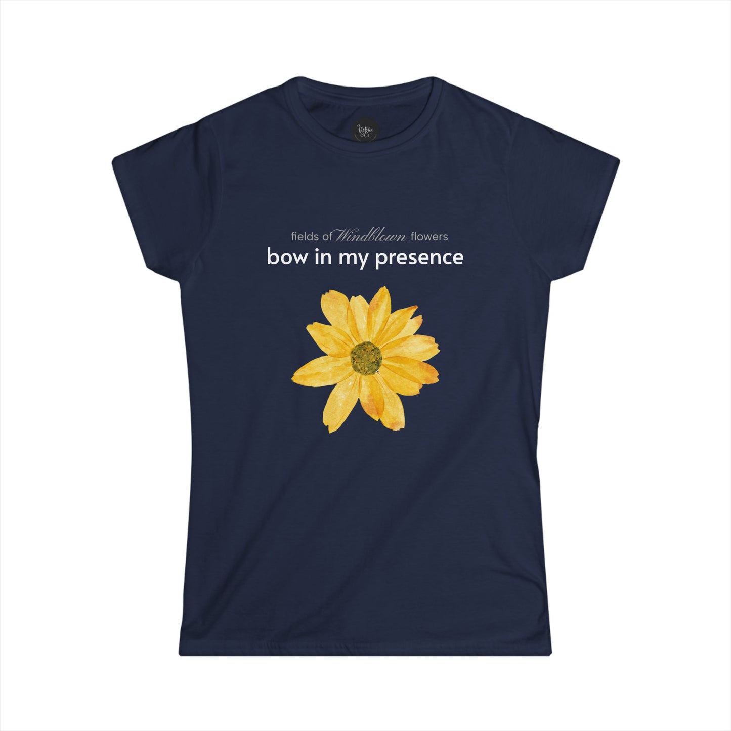 Women's Sassy Bow In My Presence Softstyle Tee | Sunflower Adorned | Victoria & Co.