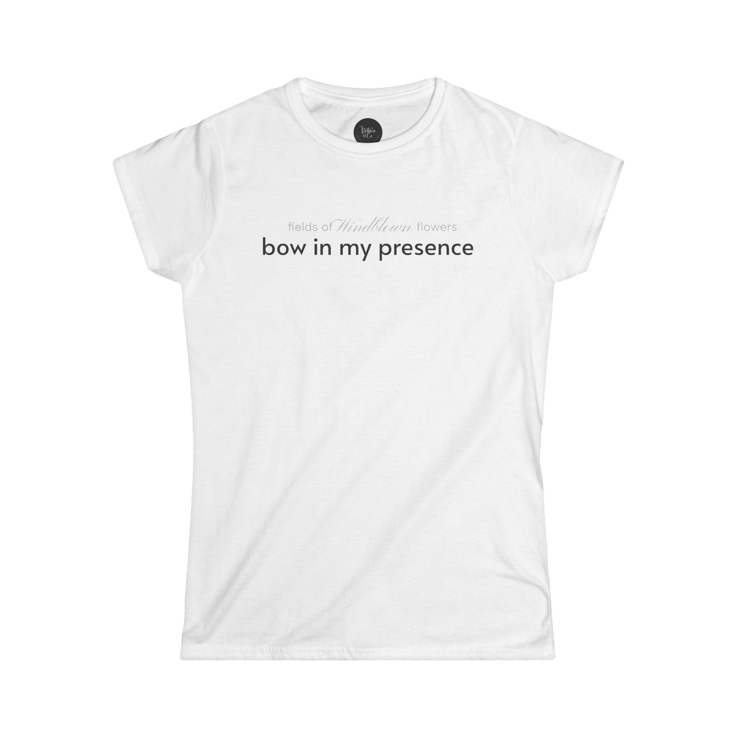 Bow In My Presence Women's Sassy Softstyle Tee by Victoria & Co.