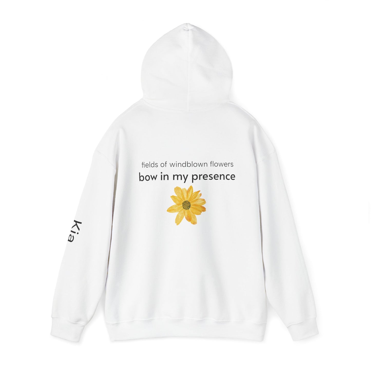 Personalizable Sassy2 | Backside Print | Cozy Sunflower Adorned Drawstring Hoodie Soft CottonPoly Blend with Kangaroo Pocket & Drawstring