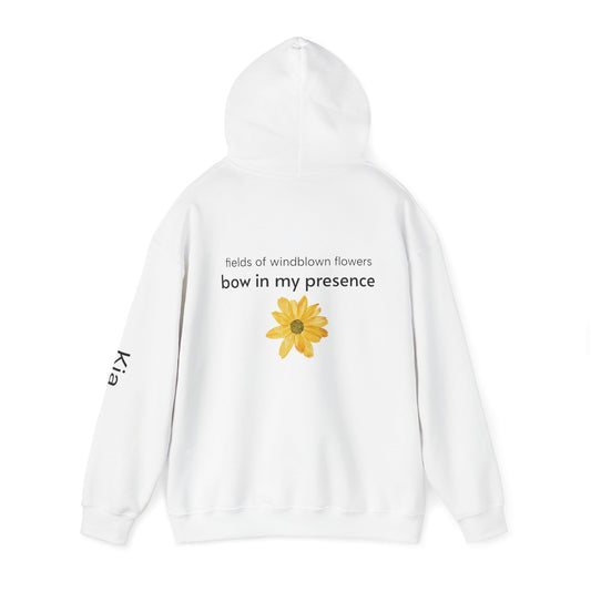 Personalizable Sassy2 | Backside Print | Cozy Sunflower Adorned Drawstring Hoodie Soft CottonPoly Blend with Kangaroo Pocket & Drawstring