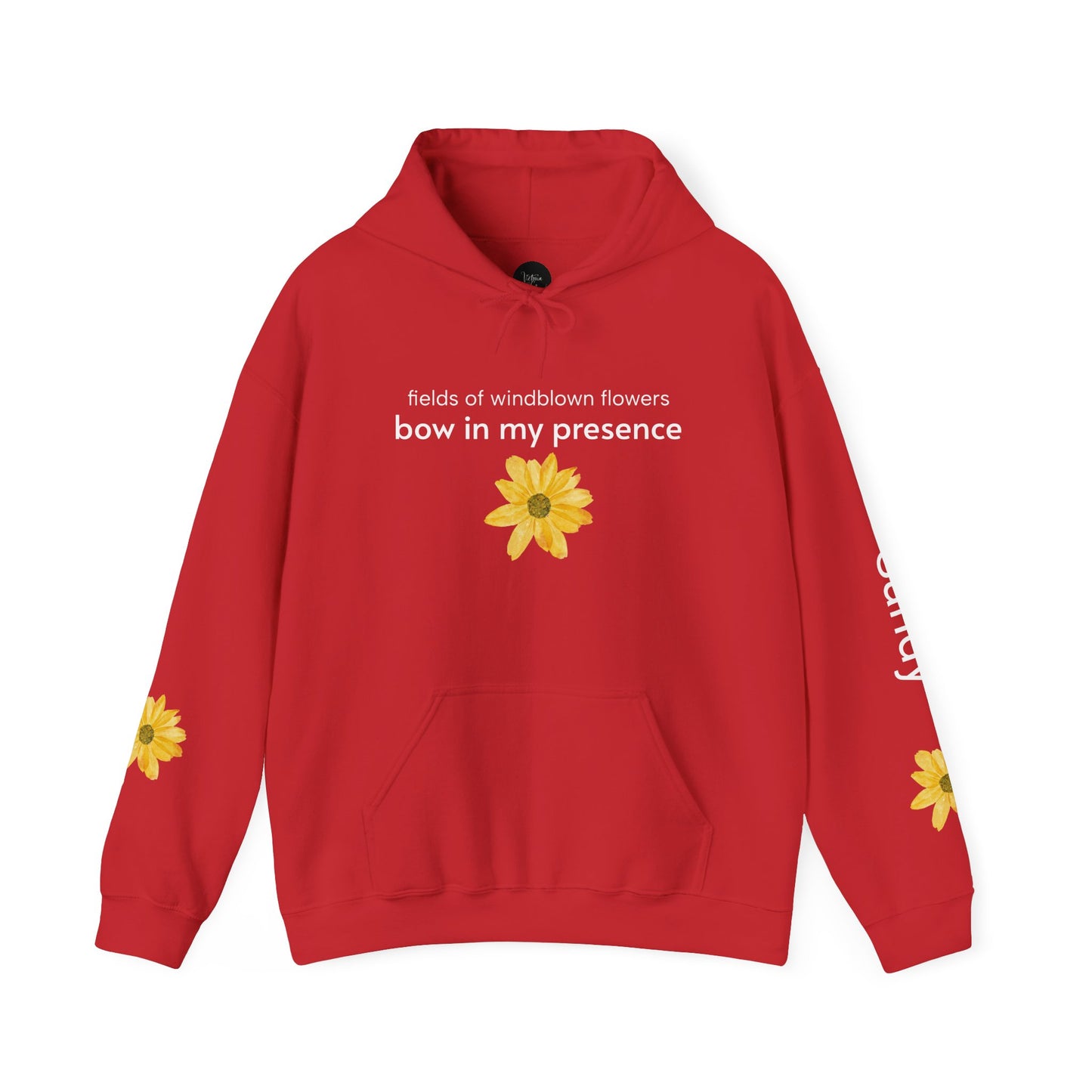 Personalizable Sassy | Cozy Sunflower Adorned Drawstring Hoodie Soft CottonPoly Blend with Kangaroo Pocket and Drawstring Hood