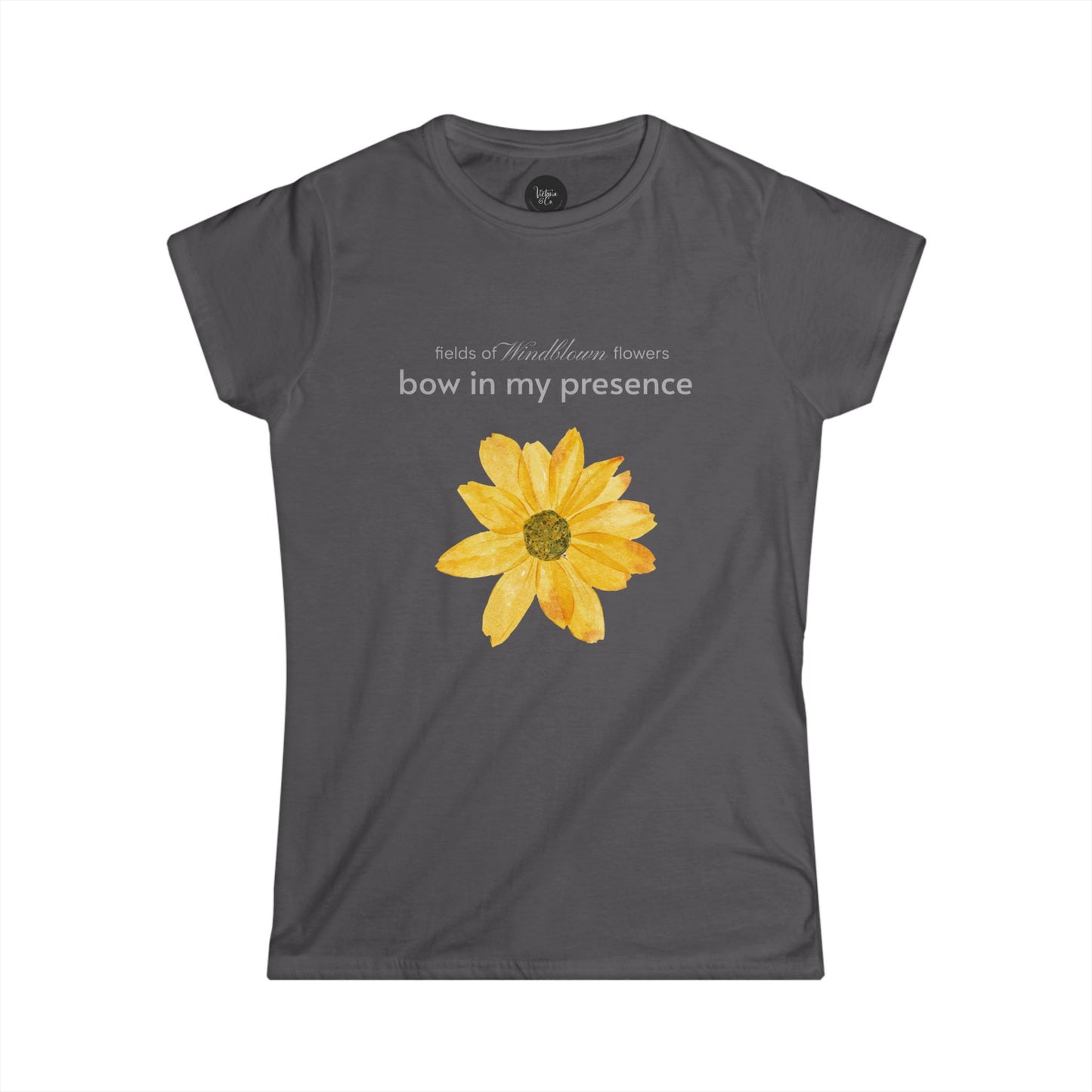 Women's Sassy Bow In My Presence Softstyle Tee | Sunflower Adorned | Victoria & Co.